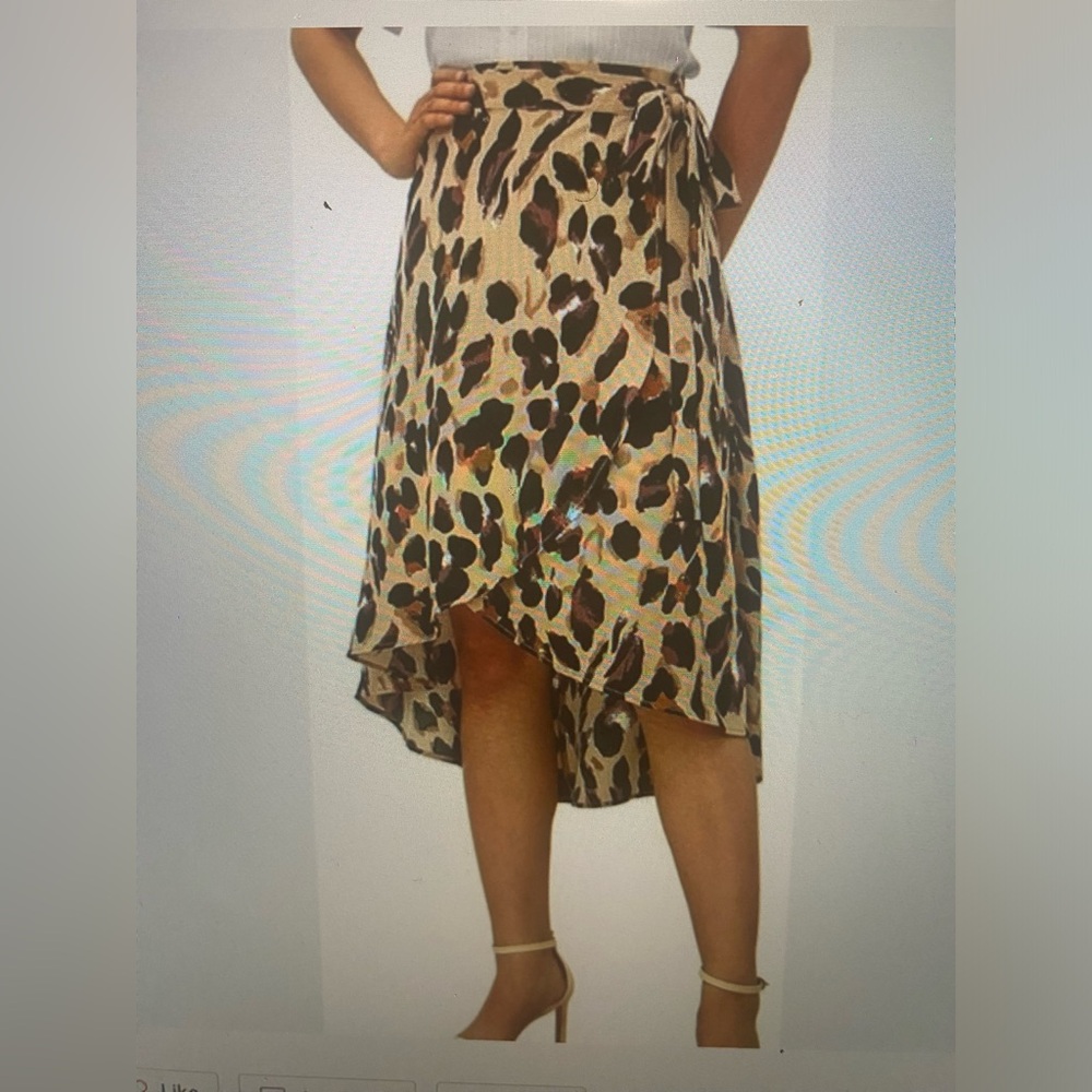 Animal Print Midi Wrap Skirt